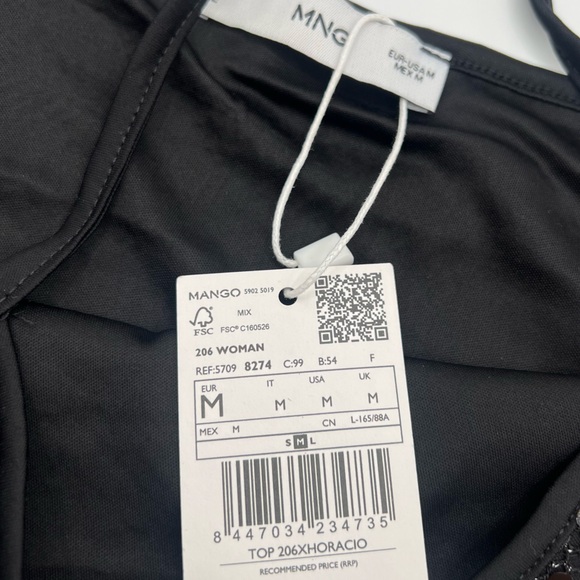 Mango Sequin top with spaghetti strap size M - Picture 6 of 6